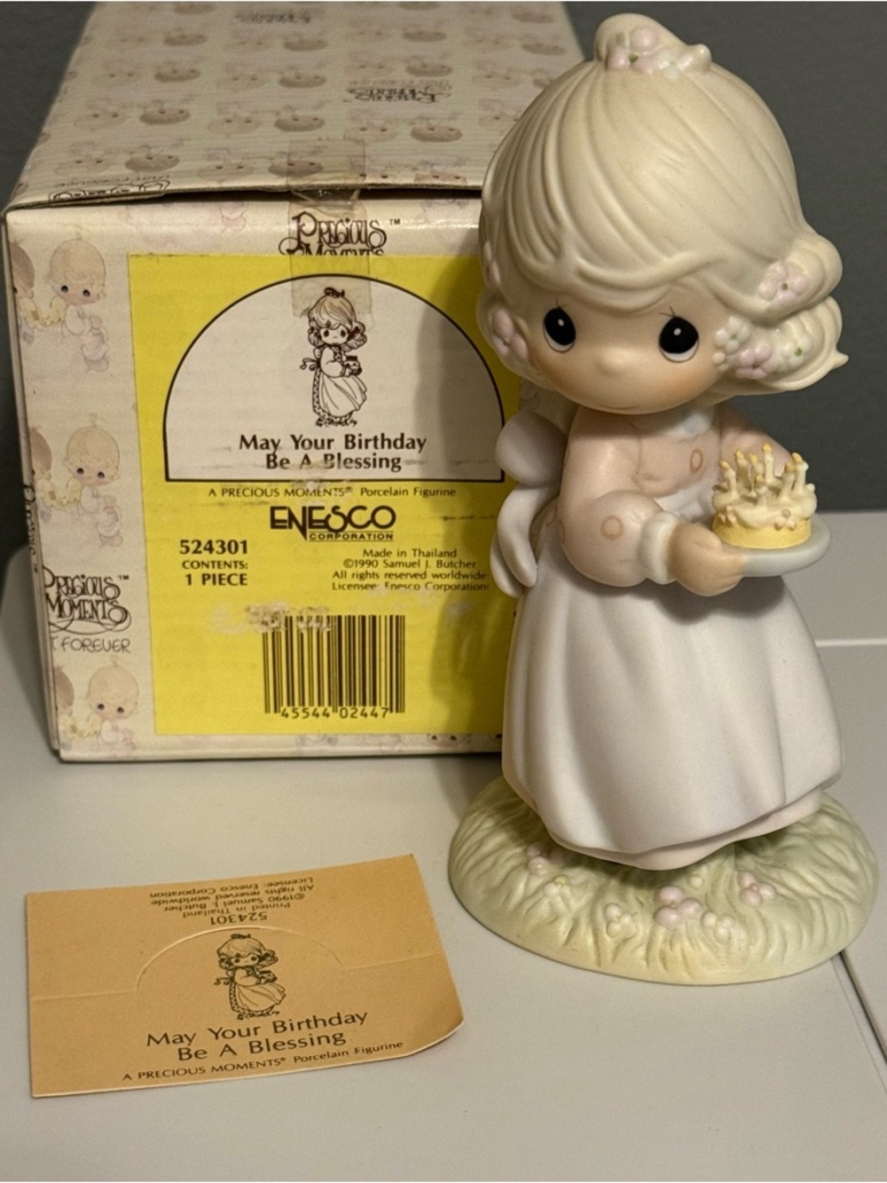 Vintage Enesco Precious Moments "May Your Birthday Be A Blessing" Figurine
